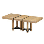 Ensemble de salle à manger rustique 7 pièces avec table extensible et rallonge amovible de 45 cm