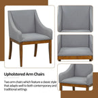 Ensemble de salle à manger rustique 7 pièces avec table extensible et rallonge amovible de 45 cm