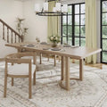 Table à manger moderne de 241 cm avec piètement en tréteaux en U