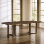 Table à manger moderne de 241 cm avec piètement en tréteaux en U