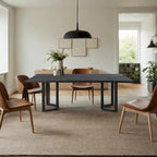 Table à manger moderne de 241 cm avec piètement en tréteaux en U
