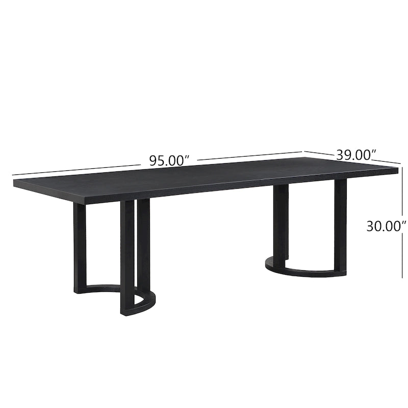 Table à manger moderne de 241 cm avec piètement en tréteaux en U
