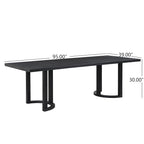 Table à manger moderne de 241 cm avec piètement en tréteaux en U