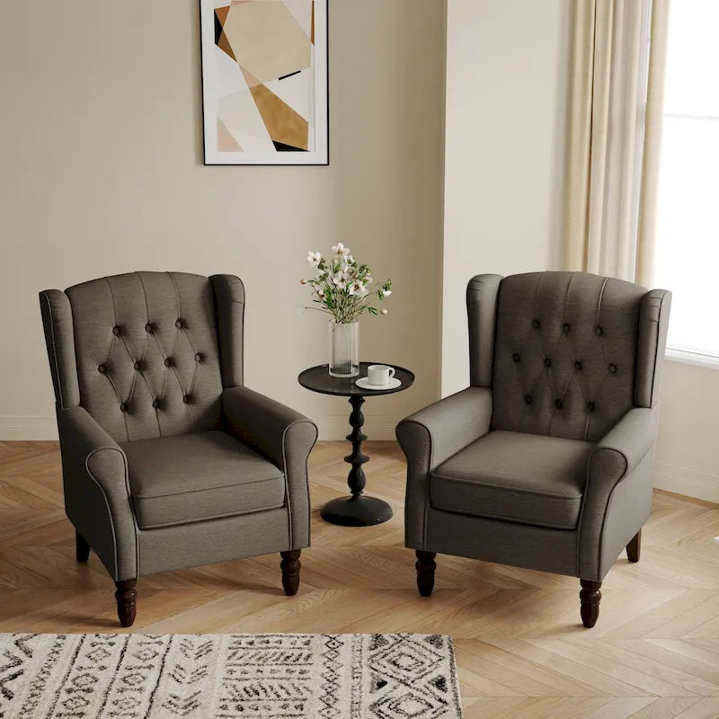 Fauteuil d'appoint capitonné à oreilles - 38H