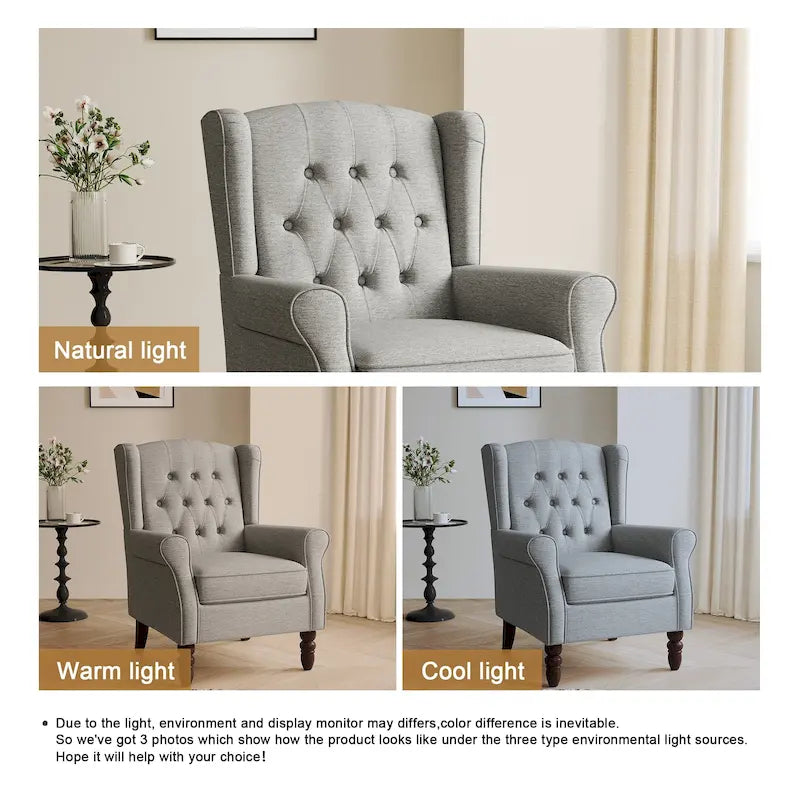 Fauteuil d'appoint capitonné à oreilles - 38H