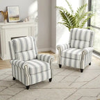 Fauteuil inclinable à dossier rembourré clouté, lot de 2