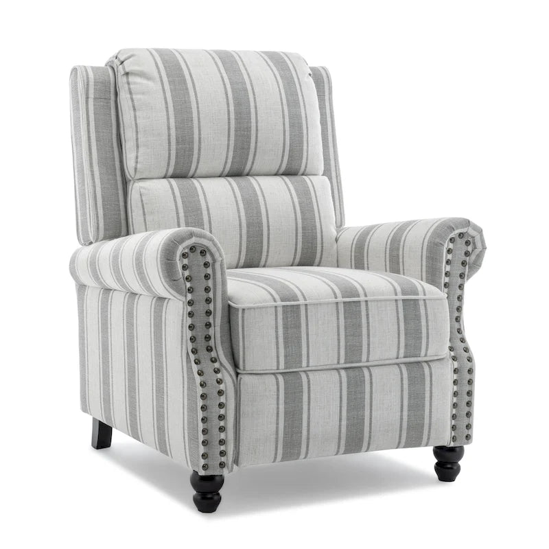 Fauteuil inclinable à dossier rembourré clouté, lot de 2
