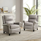 Fauteuil inclinable à dossier rembourré clouté, lot de 2