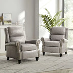 Fauteuil inclinable à dossier rembourré clouté, lot de 2