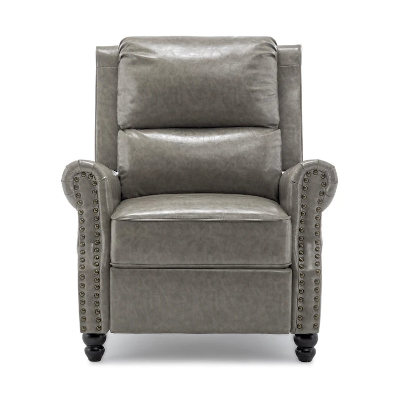 Fauteuil inclinable à dossier rembourré clouté, lot de 2