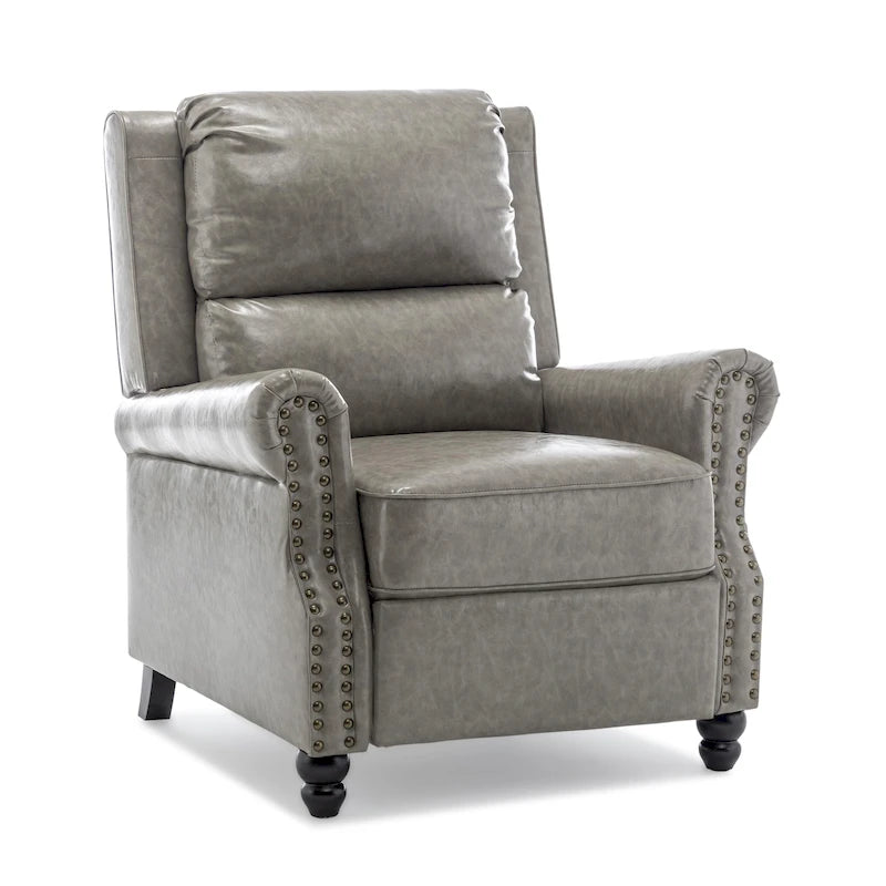 Fauteuil inclinable à dossier rembourré clouté, lot de 2