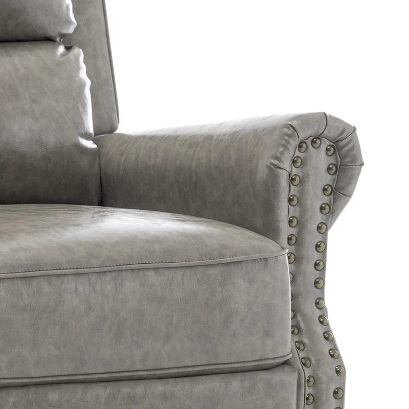 Fauteuil inclinable à dossier rembourré clouté, lot de 2