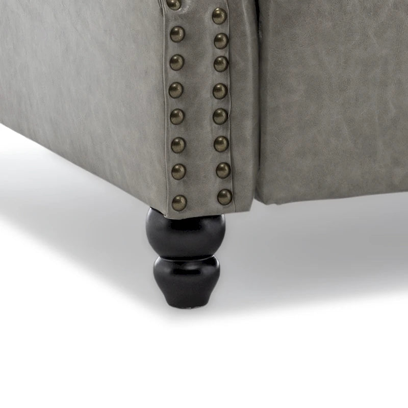 Fauteuil inclinable à dossier rembourré clouté, lot de 2