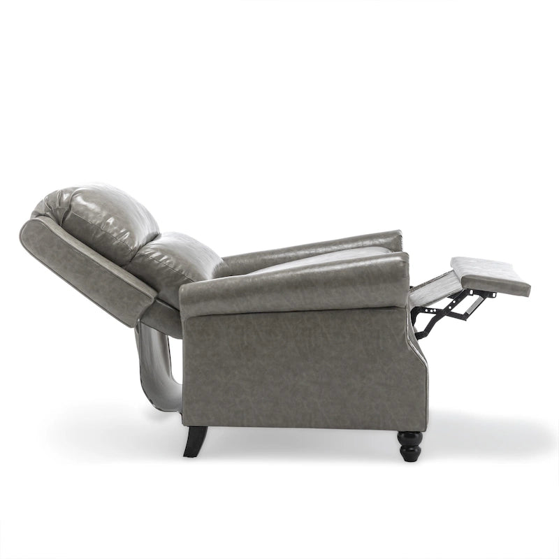 Fauteuil inclinable à dossier rembourré clouté, lot de 2