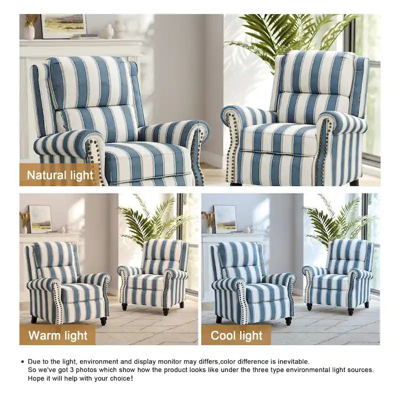 Fauteuil inclinable à dossier rembourré clouté, lot de 2