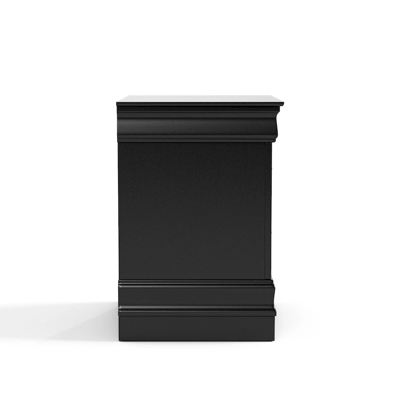 Tables de chevet traditionnelles en bois massif à 2 tiroirs, ensemble de 2