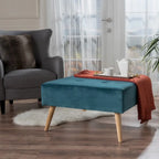 Pouffe en velours du milieu du siècle