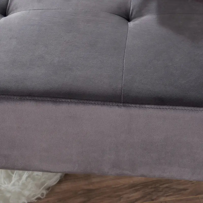 Pouffe en velours du milieu du siècle
