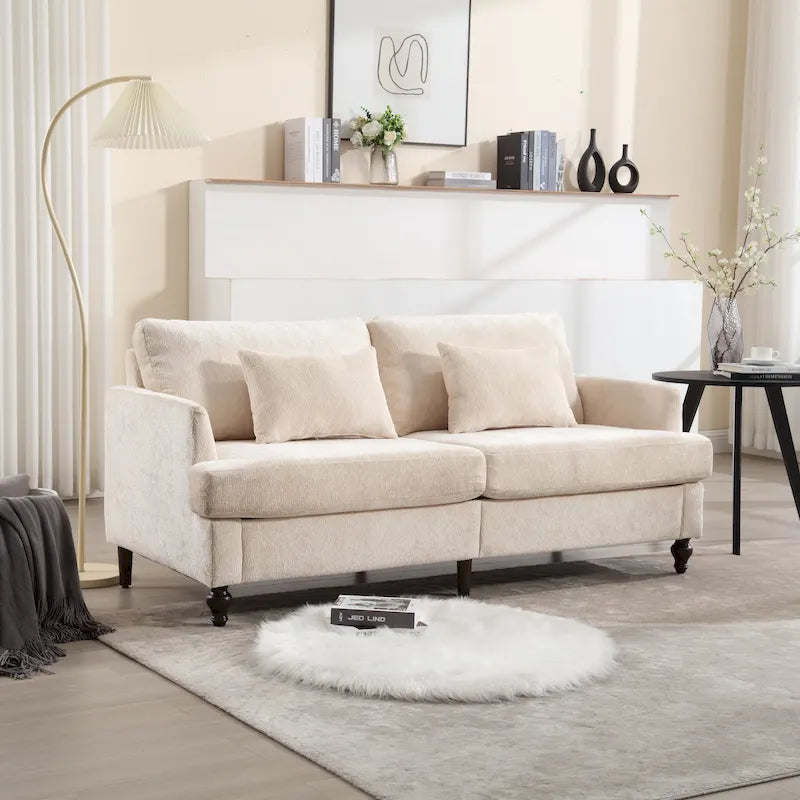 Modern Chenille Fabric Loveseat - 62.68 x 68.90 x 31.89