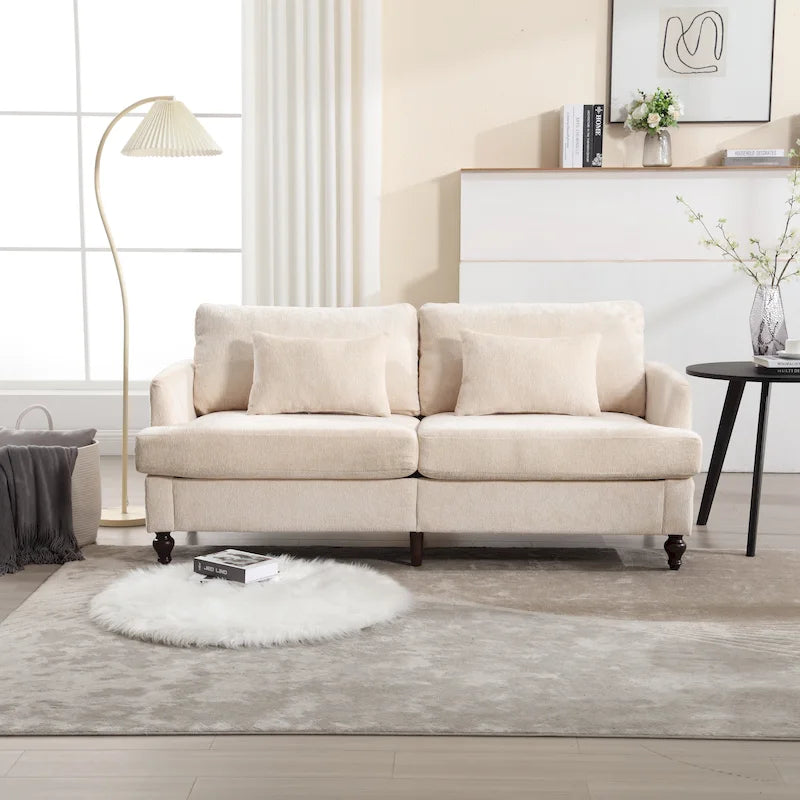 Causeuse moderne en tissu chenille - 62.68 x 68.90 x 31.89