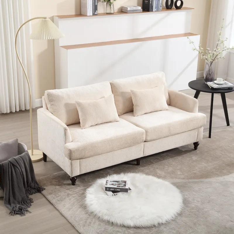 Causeuse moderne en tissu chenille - 62.68 x 68.90 x 31.89