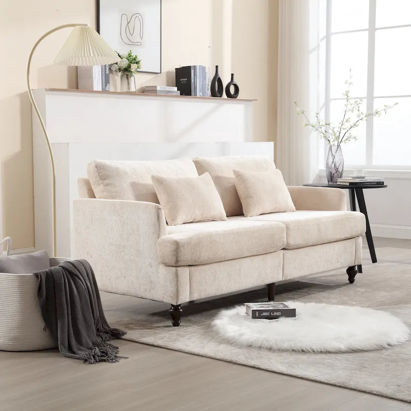 Causeuse moderne en tissu chenille - 62.68 x 68.90 x 31.89