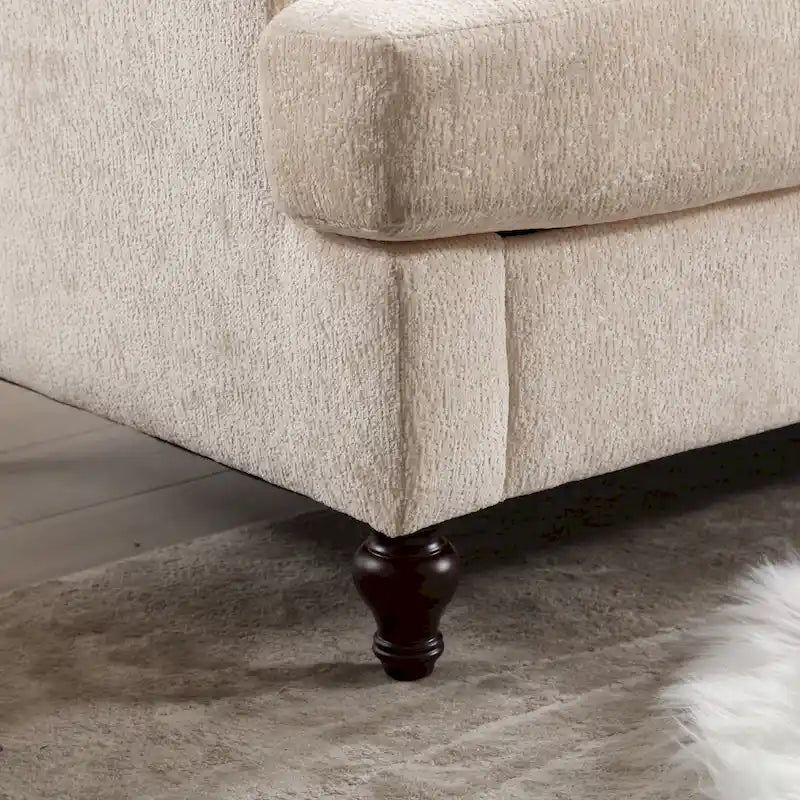 Causeuse moderne en tissu chenille - 62.68 x 68.90 x 31.89
