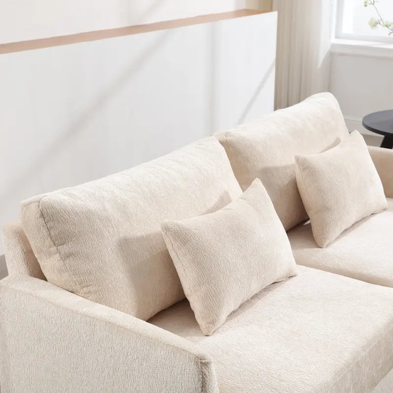Causeuse moderne en tissu chenille - 62.68 x 68.90 x 31.89