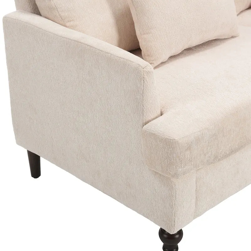 Causeuse moderne en tissu chenille - 62.68 x 68.90 x 31.89