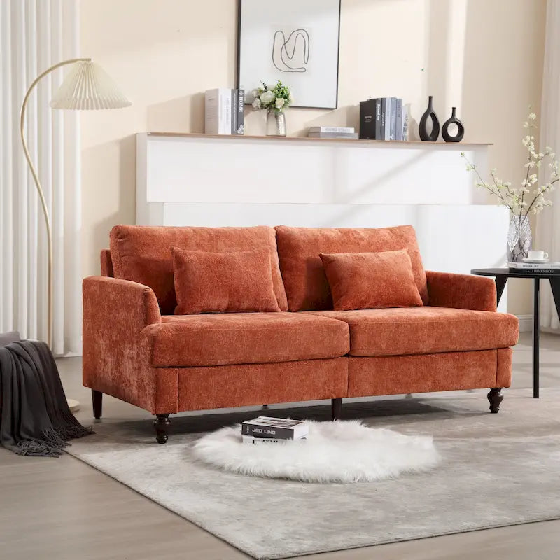 Causeuse moderne en tissu chenille - 62.68 x 68.90 x 31.89