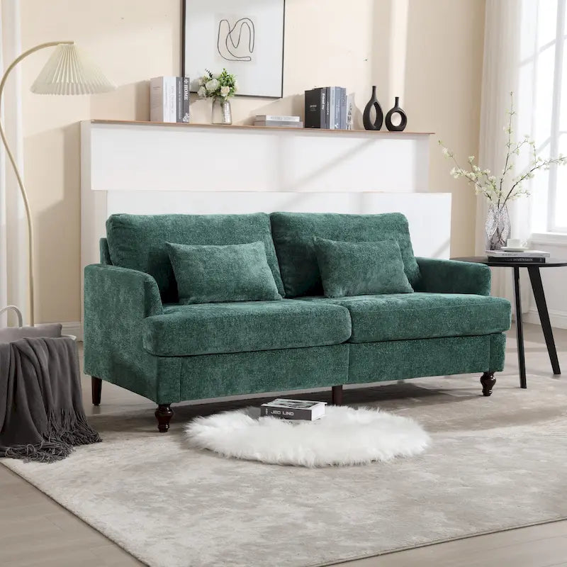 Causeuse moderne en tissu chenille - 62.68 x 68.90 x 31.89