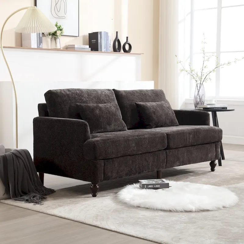 Causeuse moderne en tissu chenille - 62.68 x 68.90 x 31.89