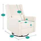 Fauteuil inclinable de luxe motorisé avec fonction pivotante et planeur, fauteuil inclinable de salon rembourré avec support lombaire