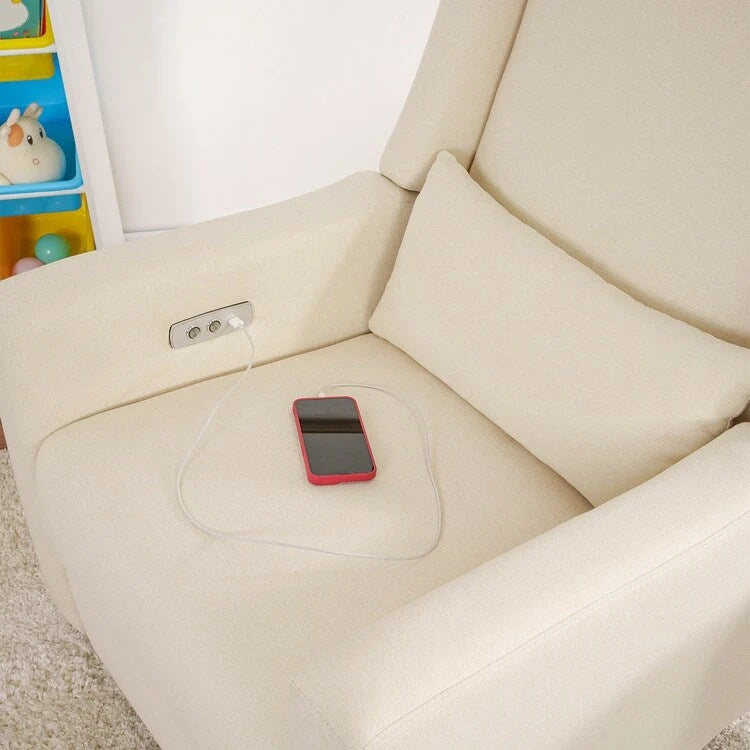 Fauteuil inclinable de luxe motorisé avec fonction pivotante et planeur, fauteuil inclinable de salon rembourré avec support lombaire