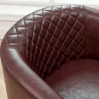 Fauteuil club en similicuir capitonné, avec clous décoratifs