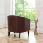 Fauteuil club en similicuir capitonné, avec clous décoratifs