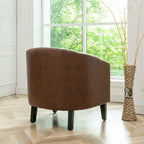 Fauteuil club en similicuir capitonné, avec clous décoratifs
