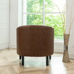 Fauteuil club en similicuir capitonné, avec clous décoratifs