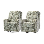 Fauteuil inclinable pivotant manuel floral avec dossier capitonné, lot de 2