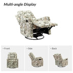 Fauteuil inclinable pivotant manuel floral avec dossier capitonné, lot de 2