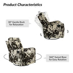 Fauteuil inclinable pivotant manuel floral avec dossier capitonné, lot de 2