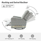 Fauteuil inclinable pivotant manuel floral avec dossier capitonné, lot de 2