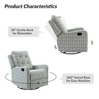 Fauteuil inclinable pivotant manuel floral avec dossier capitonné, lot de 2