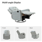 Fauteuil inclinable pivotant manuel floral avec dossier capitonné, lot de 2