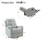 Fauteuil inclinable pivotant manuel floral avec dossier capitonné, lot de 2