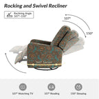 Fauteuil inclinable pivotant manuel floral avec dossier capitonné, lot de 2