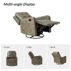 Fauteuil inclinable pivotant manuel floral avec dossier capitonné, lot de 2