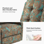 Fauteuil inclinable pivotant manuel floral avec dossier capitonné, lot de 2