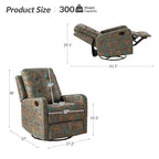 Fauteuil inclinable pivotant manuel floral avec dossier capitonné, lot de 2