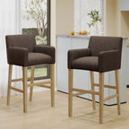 Tabourets de bar de 30,5 pouces en tissu et hévéa (lot de 2)
